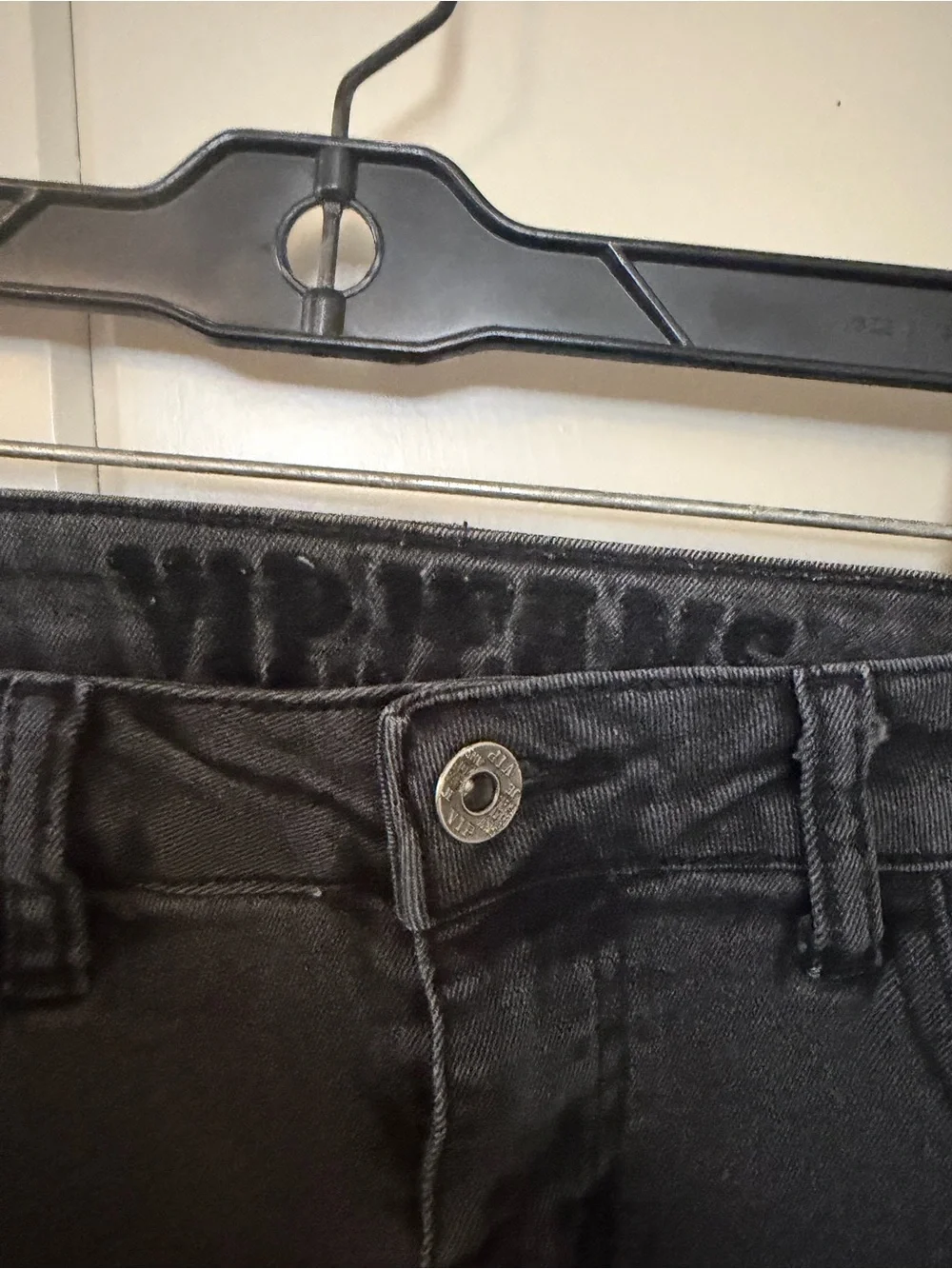 V.I.P. Girls Size 10 Vintage Y2K Black Cargo Jeans Multi Pocket Flare